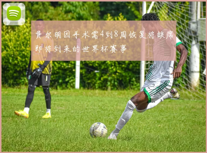 费尔明因手术需4到8周恢复将缺席即将到来的世界杯赛事